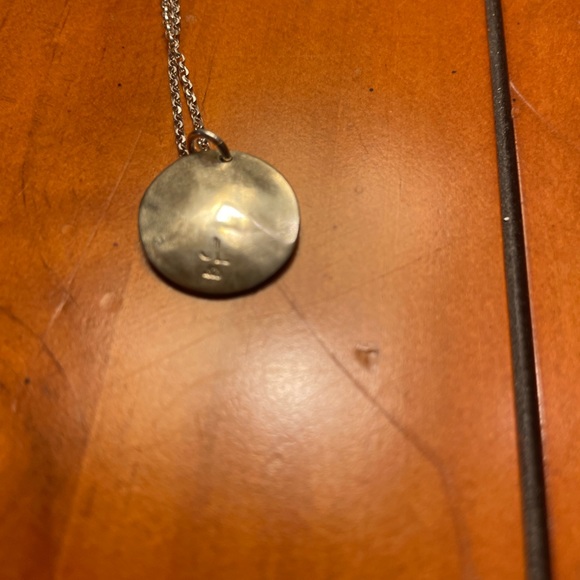 Sterling Silver Artisan Fused Circle Necklace - Picture 3 of 5